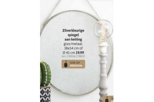 zilverkleurige spiegel aan ketting