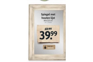 spiegel met houten lijst