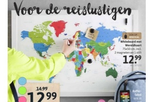 whiteboard met wereldkaart