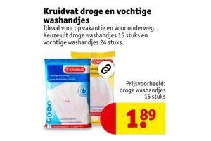 Mentaliteit Tonen ONWAAR Kruidvat droge en vochtige washandjes €1,89 - Beste.nl