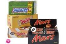 mars snickers twix bounty of milky way