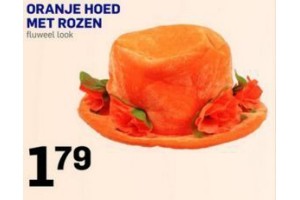 oranje hoed met rozen