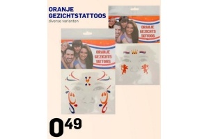 oranje gezichtstattoos
