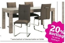 1 tafel sydney 4 stoelen malaga