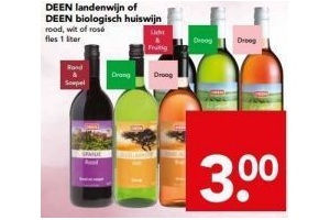 deen landenwijn of deen huiswijn biologisch