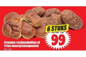 krenten rozijnenbollen of fries meergranenpunten