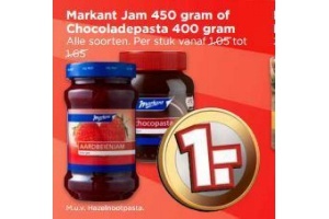 markant jam 450 gram of chocoladepasta 400 gram