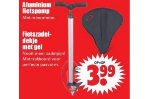 aluminium fietspomp fietszadeldekje met gel