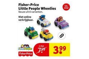Fisher-price Little People Wheelies 2-pack voor €3,99 -