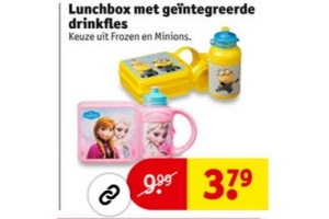 lunchbox met geintegreerde drinkfles