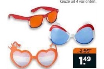 oranje en rood wit blauw brillen