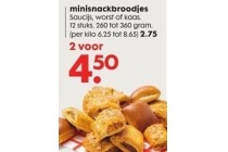 minisnackbroodjes saucijs worst of kaas 12 stuks