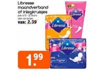 libresse maandverband of inlegkruisjes