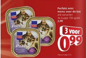 perfekt mini menu voor de kat