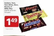 snickers twix twix white mars bounty of milky way