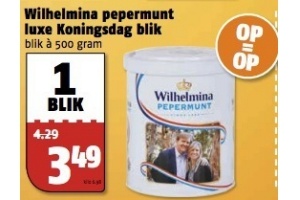wilhelmina pepermunt luxe koningsdag blik