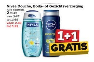 nivea douche body of gezichtsverzorging