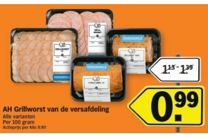 ah grillworst van de versafdeling