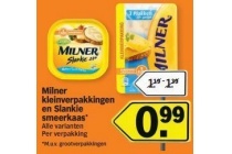 milner kleinverpakkingen en slankie smeerkaas