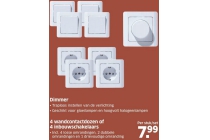 dimmer 4 wandcontactdozen of 4 inbouwschakelaars