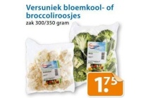 versuniek bloemkool of broccoliroosjes