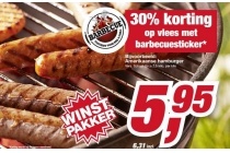 30 korting op vlees met barbequesticker