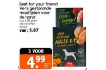best for your friend vers gestoomde maaltijden voor de hond