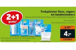 trekpleister floss ragers en tandenstokers