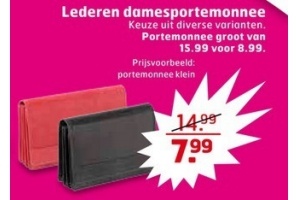 lederen dames portemonnee