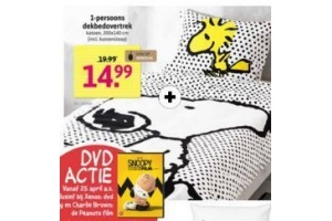 snoopy 1 persoons dekbed overtrek