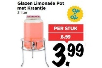 glazen limonade pot met kraantje