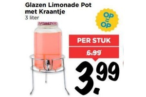 glazen limonade pot met kraantje