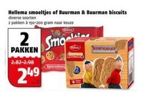 hellema smoeltjes of buurman en buurman biscuits 2 pakken voor eur2 49