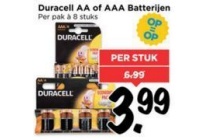 duracell aa of aaa batterijen