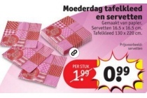 moederdag tafelkleed en servetten