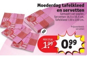 moederdag tafelkleed en servetten