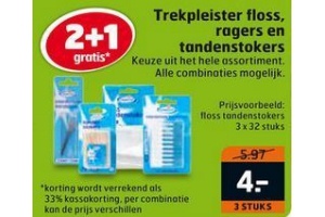 trekpleister floss ragers en tandenstokers