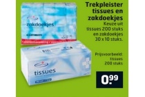 trekpleister tissues en zakdoekjes