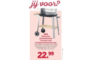 bbq robuuste geemailleerde vuurbak met windbeschermende kap