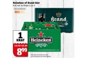 krat heineken of brand 24 flesjes a 30 cl