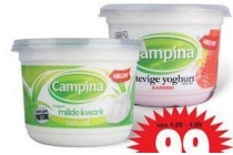 campina milde kwark of stevige yoghurt