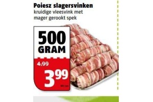 poiesz slagersvinken kruidige vleesvink met mager gerookt spek