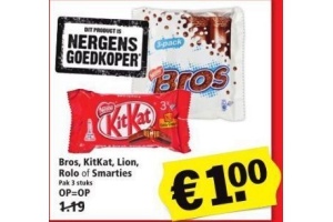 bros kitkat lion rolo of smarties
