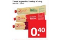 zaanse mayonaise ketchup of curry voor eur0 40