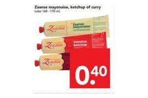 zaanse mayonaise ketchup of curry voor eur0 40