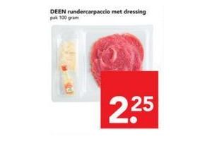 deen rundercarpaccio met dressing voor eur2 25