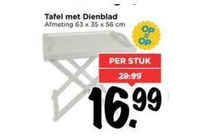 tafel met dienblad