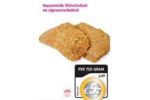 gepaneerde filetschnitzel en zigeunerschnitzel