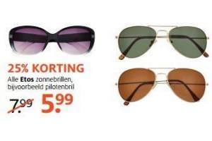 Dakloos Wat dan ook thuis Alle Etos zonnebrillen 25 % korting vanaf €5,99 - Beste.nl
