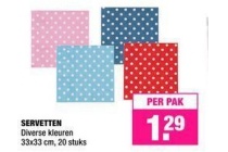 diverse kleuren servetten